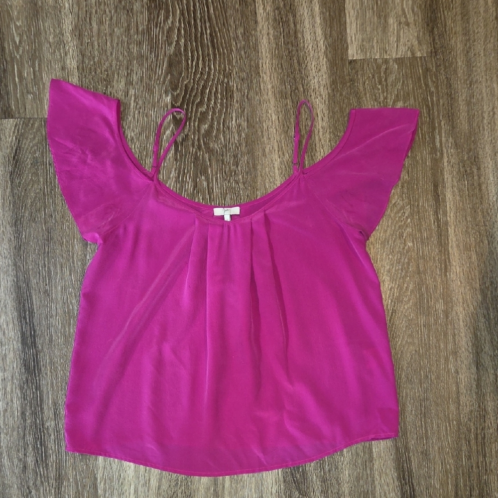Joie Vibrant Pink Ruffle Sleeve Blouse - Picture 3 of 7